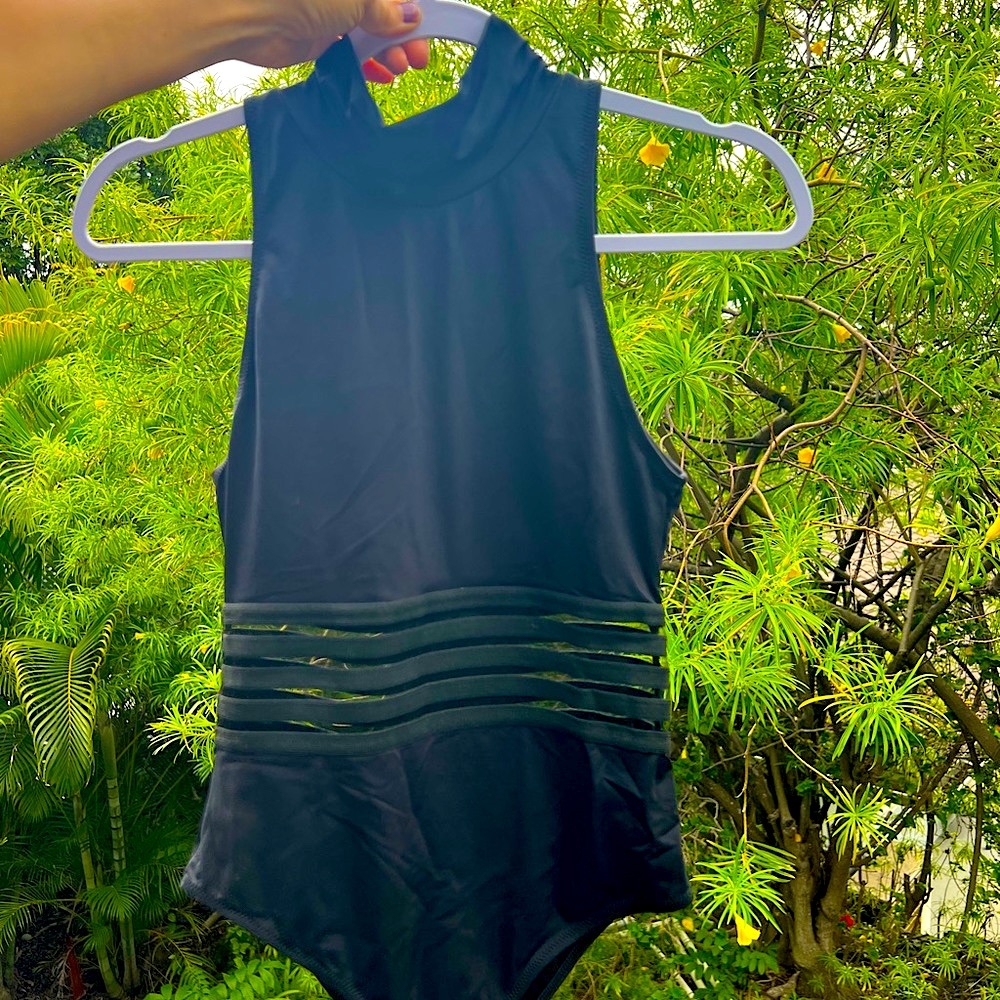 Flattering Black One Piece - NWOT